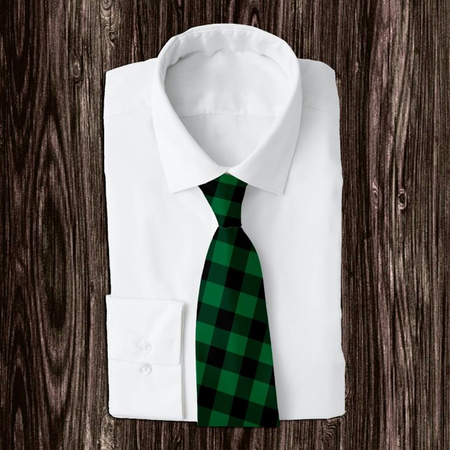 Grönt och Black Buffalo Play Tie, Rustic Slips (Skapare uppladdad)