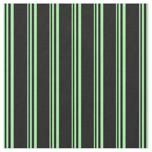 Grönt och Black Färgad Rand Tyg (Närbild)