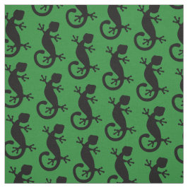 Grönt och Black Gecko Ligua Tyg