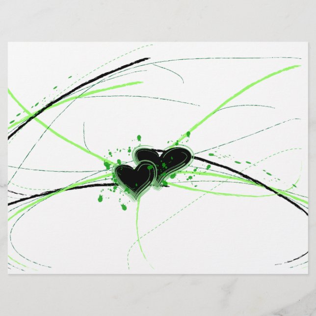 Grönt- och Black Hearts Letterhead (Framsida)