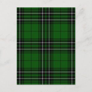 Grönt och Black Scottish Klan MacLean Tartan Vykort