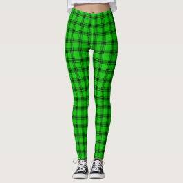 Grönt och Black Scottish Tartan Play Leggings
