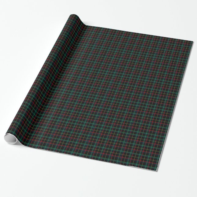 Grönt och Black Tartan Play Mönster Presentpapper (Utrullad)