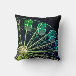 Grönt- och blåfärshjul kudde