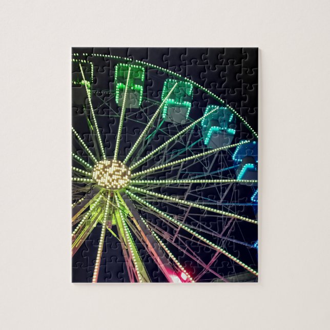 Grönt- och blåfärshjul pussel (Vertikal)