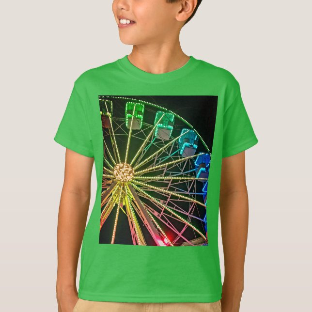 Grönt- och blåfärshjul t shirt (Framsida)