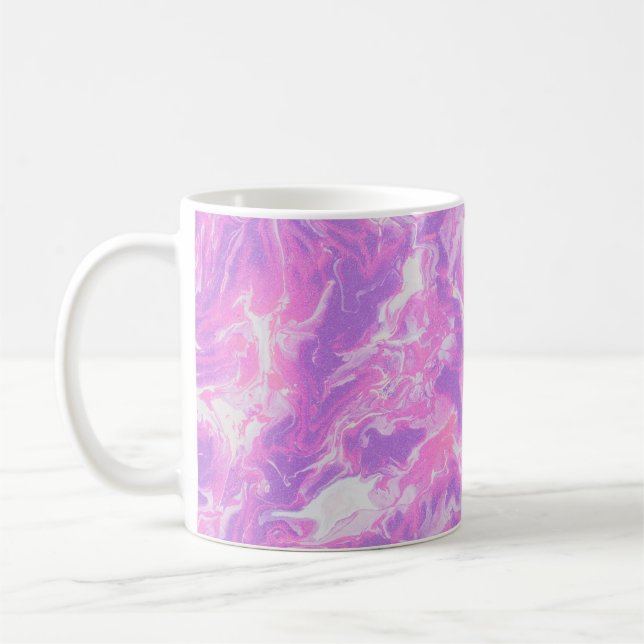 GRÖNT- OCH BLÅSKAN ABSTRAKT-PAINERING KAFFEMUGG (Vänster)
