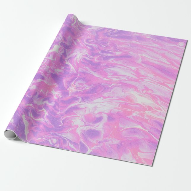 GRÖNT- OCH BLÅSKAN ABSTRAKT-PAINERING PRESENTPAPPER (Utrullad)