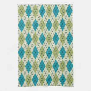 Grönt och blått Argyle Kökshandduk