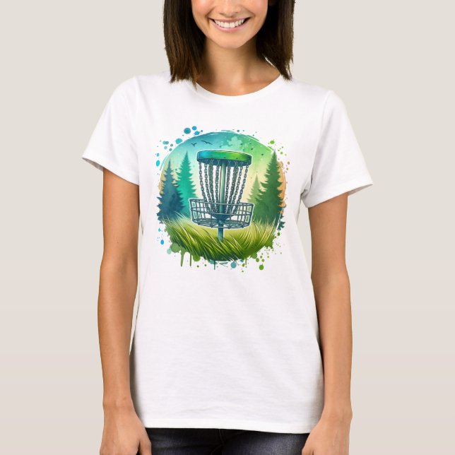 Grönt och blått golfspel t shirt (Framsida)