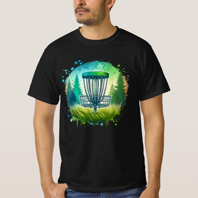 Grönt och blått golfspel t shirt (Framsida)