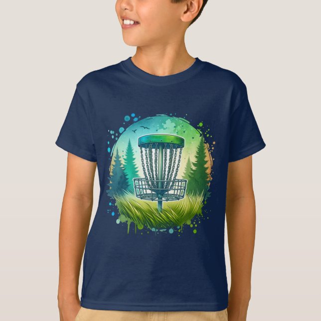 Grönt och blått golfspel t shirt (Framsida)