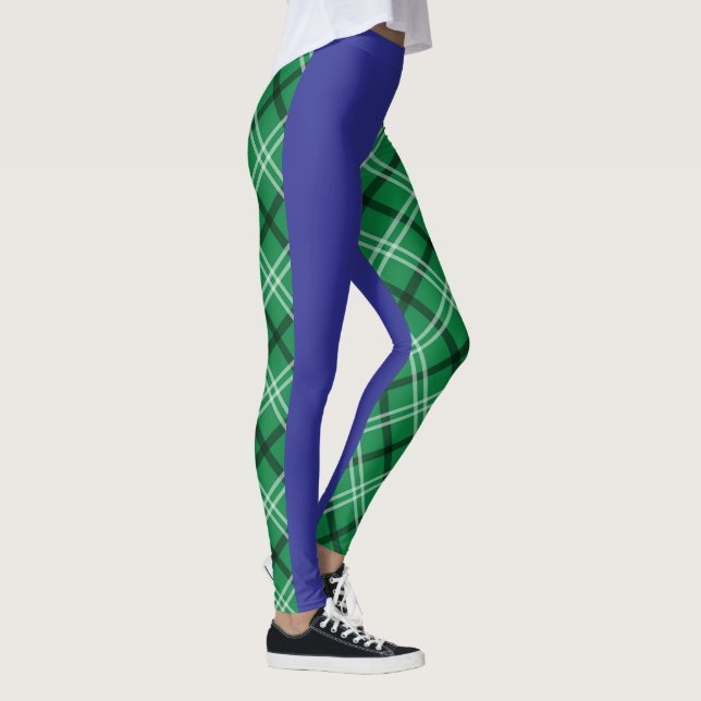 Grönt och blått papper leggings (Höger)