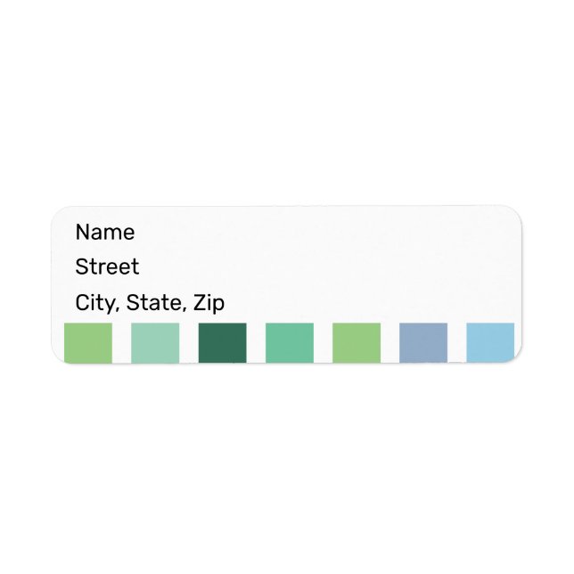 Grönt och blått Rand Returadress Etikett (Framsidan)
