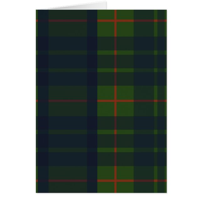 Grönt- och blått Tartan-kort Hälsningskort (Framsidan)