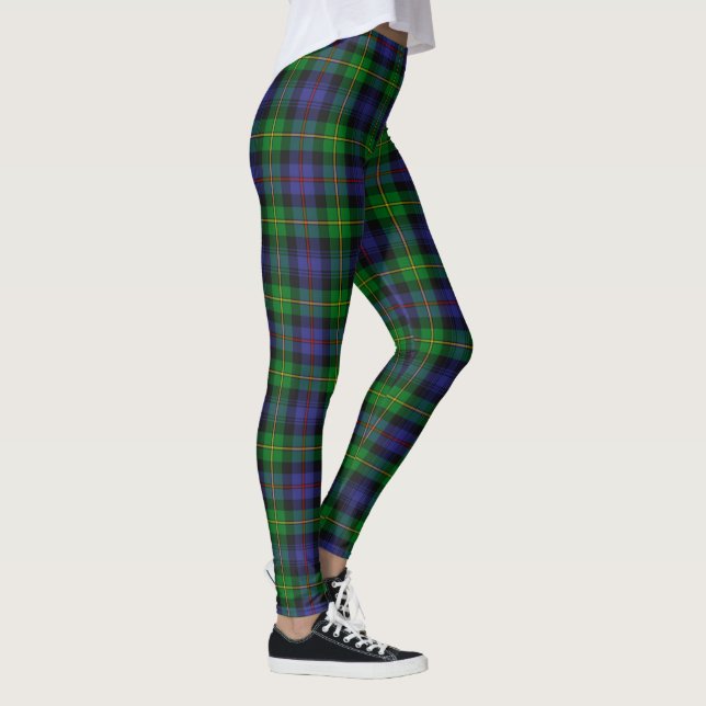 Grönt och blått tartan Play Leggings (Höger)