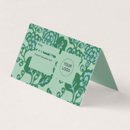 Grönt och blåviolett, fet Blommönster-tecken Visitkort