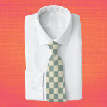 Grönt och Blek Gult Checkboard Slips<br><div class="desc">Grönt och Blek Gult Checkboard</div>