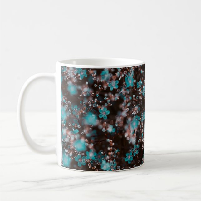 Grönt och blommor kaffemugg (Vänster)