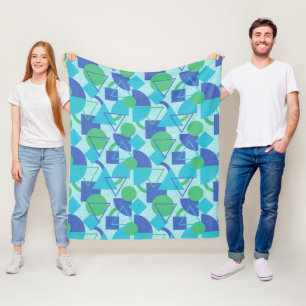 Grönt och Blue Bauhaus Stil Fleecefilt