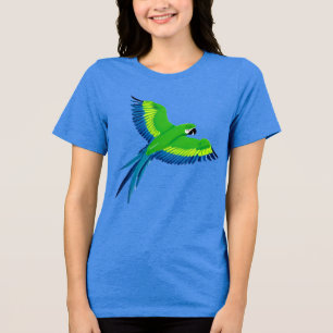 Grönt och Blue Macaw/Parrot under flygning T Shirt