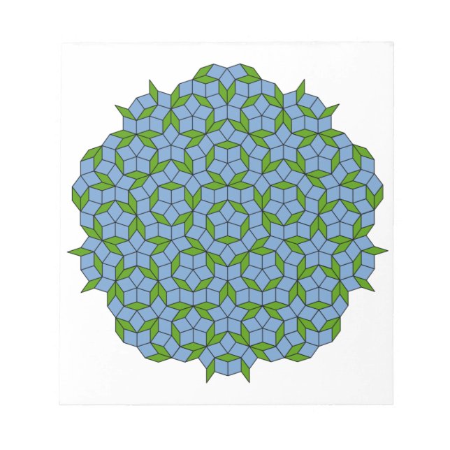 Grönt och Blue Penrose Rhombus Mönster Anteckningsblock (Framsida)