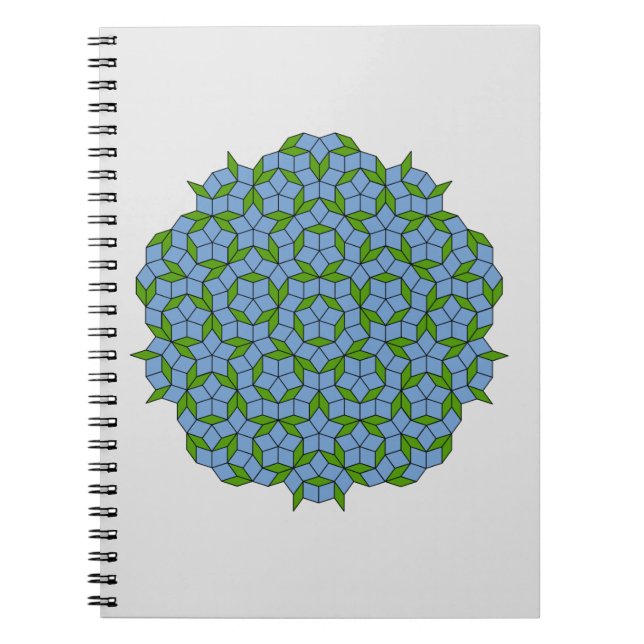 Grönt och Blue Penrose Rhombus Mönster Anteckningsbok (Framsidan)