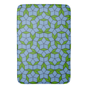 Grönt och Blue Penrose Rhombus Mönster Badrumsmatta