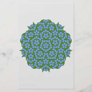 Grönt och Blue Penrose Rhombus Mönster Brevpapper