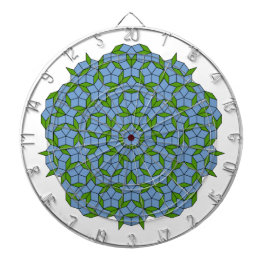 Grönt och Blue Penrose Rhombus Mönster Darttavla