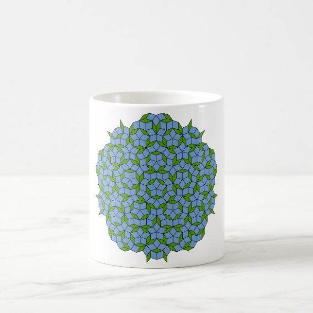 Grönt och Blue Penrose Rhombus Mönster Kaffemugg (Center)