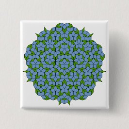 Grönt och Blue Penrose Rhombus Mönster Knapp