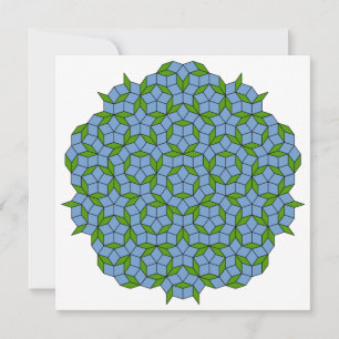 Grönt och Blue Penrose Rhombus Mönster Kort