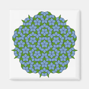 Grönt och Blue Penrose Rhombus Mönster Magnet