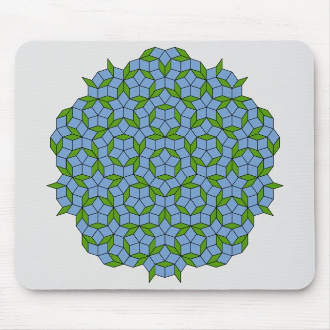 Grönt och Blue Penrose Rhombus Mönster Musmatta (Framsidan)