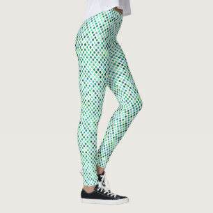 Grönt och Blue Polka Dot Mönster Leggings
