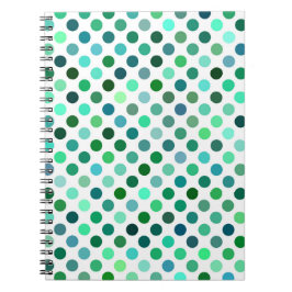 Grönt- och Blue Polka-punkt Anteckningsbok