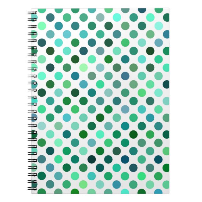 Grönt- och Blue Polka-punkt Anteckningsbok (Framsidan)