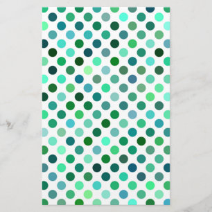 Grönt- och Blue Polka-punkt Brevpapper