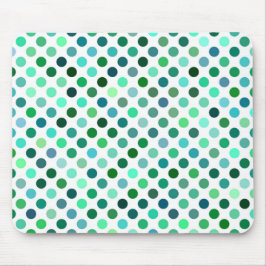 Grönt- och Blue Polka-punkt Musmatta