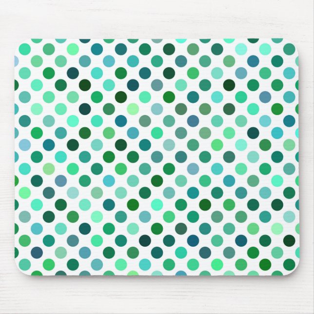 Grönt- och Blue Polka-punkt Musmatta (Framsidan)