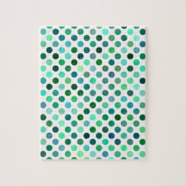 Grönt- och Blue Polka-punkt Pussel