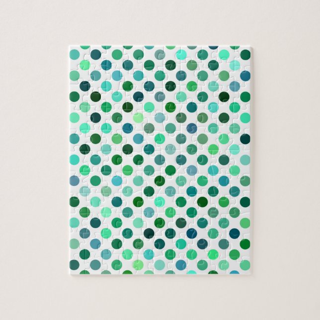 Grönt- och Blue Polka-punkt Pussel (Vertikal)