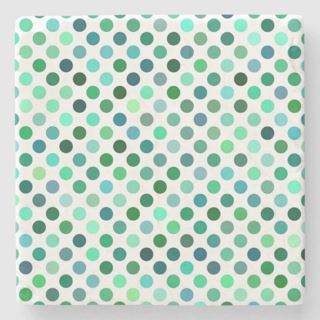 Grönt- och Blue Polka-punkt Stenunderlägg (Framsidan)
