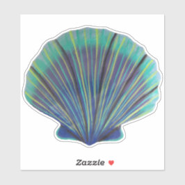 Grönt- och Blue Scallop-Snäcka-etikett Klistermärken