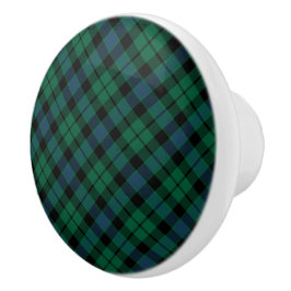 Grönt och Blue Scottish Plade Klan MacKay Tartan Knopp