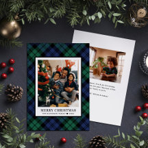 Grönt och Blue Tartan Play God jul Photo