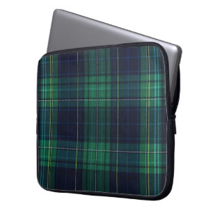 Grönt och Blue Tartan Play Laptop Fodral