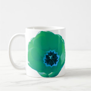 Grönt och Blue Tulip Mugg