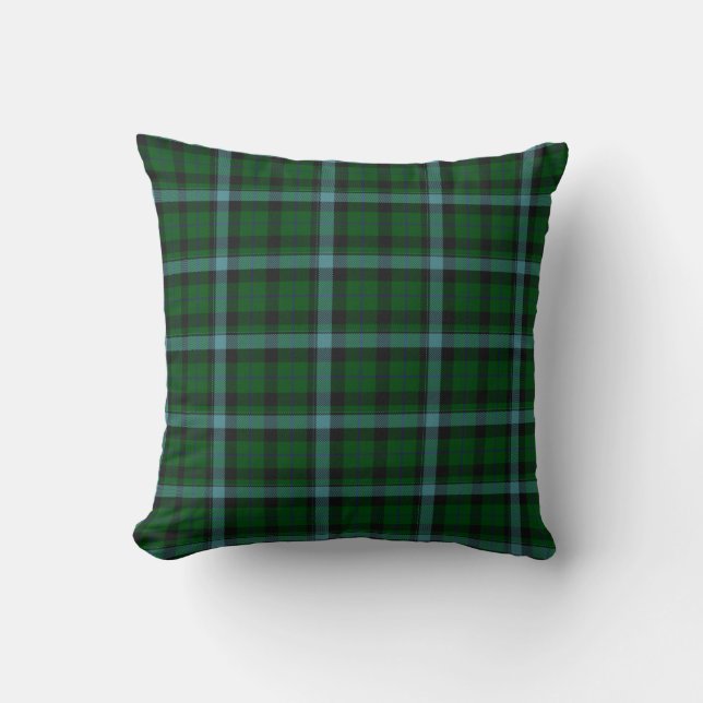 Grönt och Blues Tartan Play Mönster Kudde (Framsida)